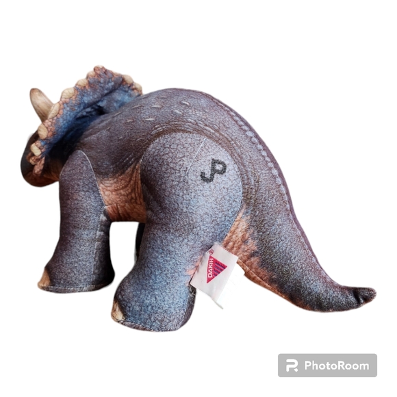 Vintage Jurassic Park Triceratops Plush Stuffed Animal Dinosaur Dakin 1992 EUC - Picture 8 of 13